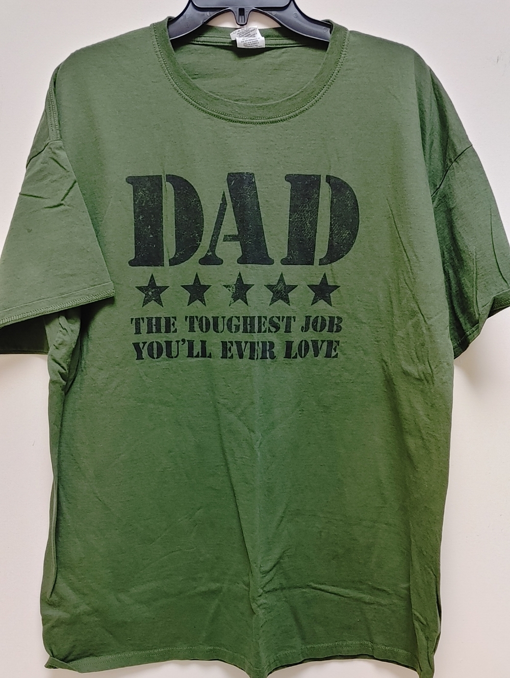 Green 'DAD' Graphic Tee - The Toughest Job You'll Ever Love 2XL